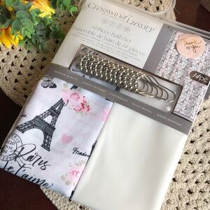 Cresswind Luxury 14-Piece Paris Eiffel Tower Bath Shower Curtain Set